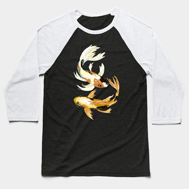 Koi Baseball T-Shirt by pastanaut